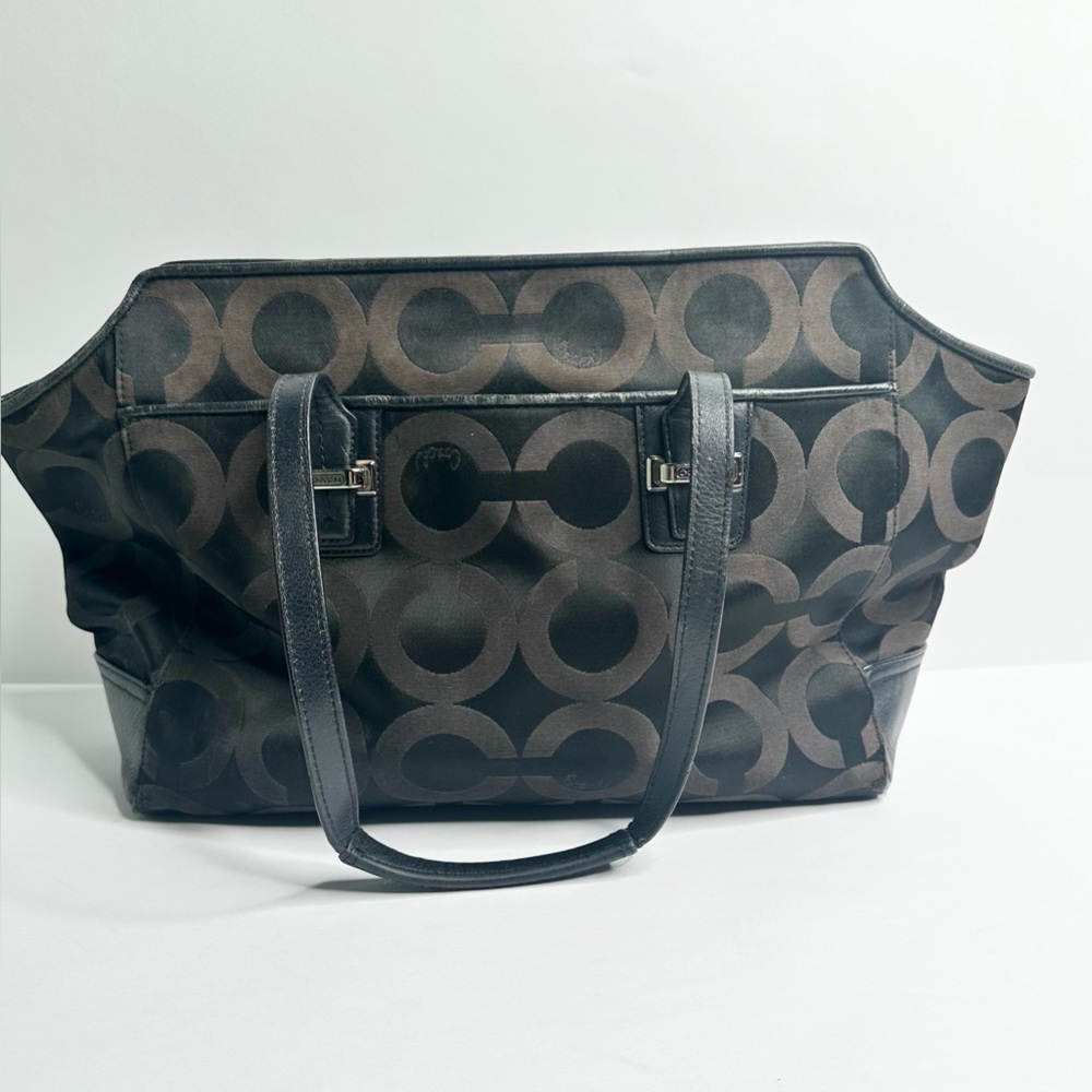 COACH Taylor Op Art Alexis Bag G1369-F25501 black Signature Print Purse Handbag